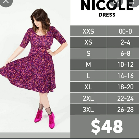 - Size Small New LuLaRoe Nicole Dress - Picture 12 of 13